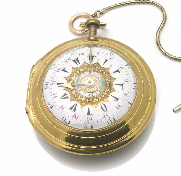 Appraisal: A large gilt metal open face key-wind pocket watch made