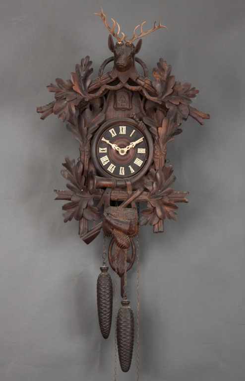 Appraisal: German Black Forest carved wood cuckoo clock early th century