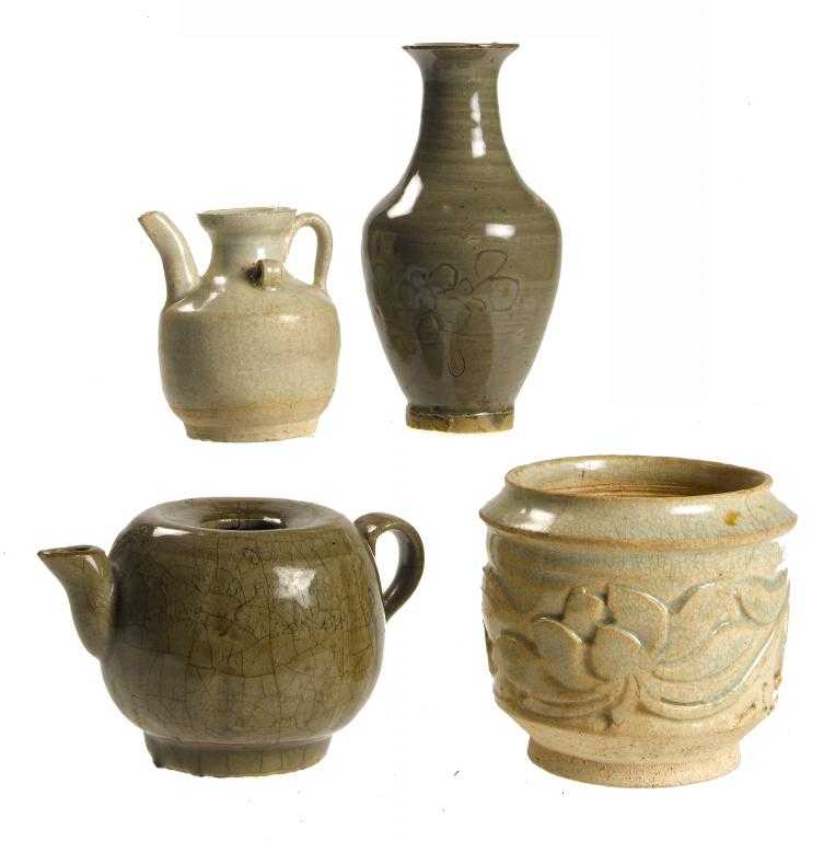 Appraisal: A CELADON WINE POT AND VASE YUAN DYNASTY AND A