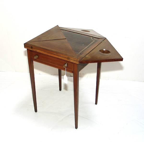 Appraisal: An Edwardian inlaid mahogany envelope card table early th century