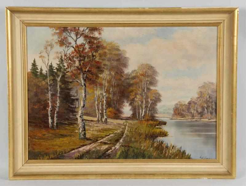 Appraisal: Oil on Canvas by L Konig Description Dated Shows a