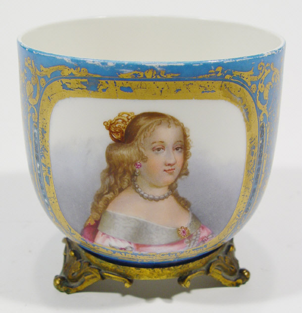 Appraisal: Continental porcelain bowl hand painted with a portrait of a