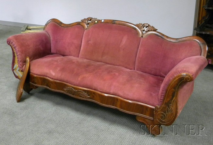 Appraisal: Victorian Upholstered Mahogany Veneer Sofa