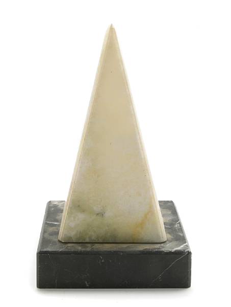 Appraisal: A pair of marble obelisk form lights signed H Rapeport