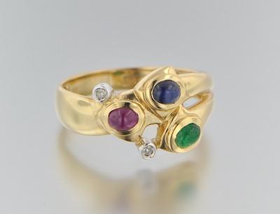 Appraisal: A Diamond and Gemstone Ring k yellow gold ring set