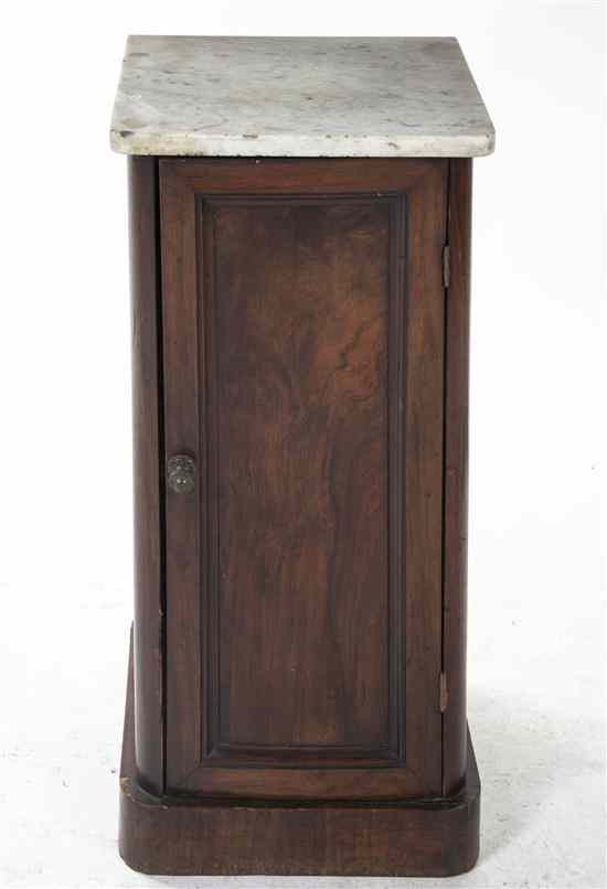 Appraisal: A Victorian Mahogany Side Cabinet having a square white marble