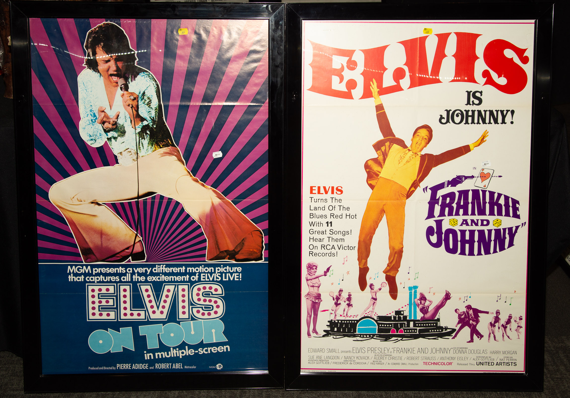 Appraisal: TWO ELVIS PRESLEY MOVIE POSTERS Frankie Johnny and Elvis on