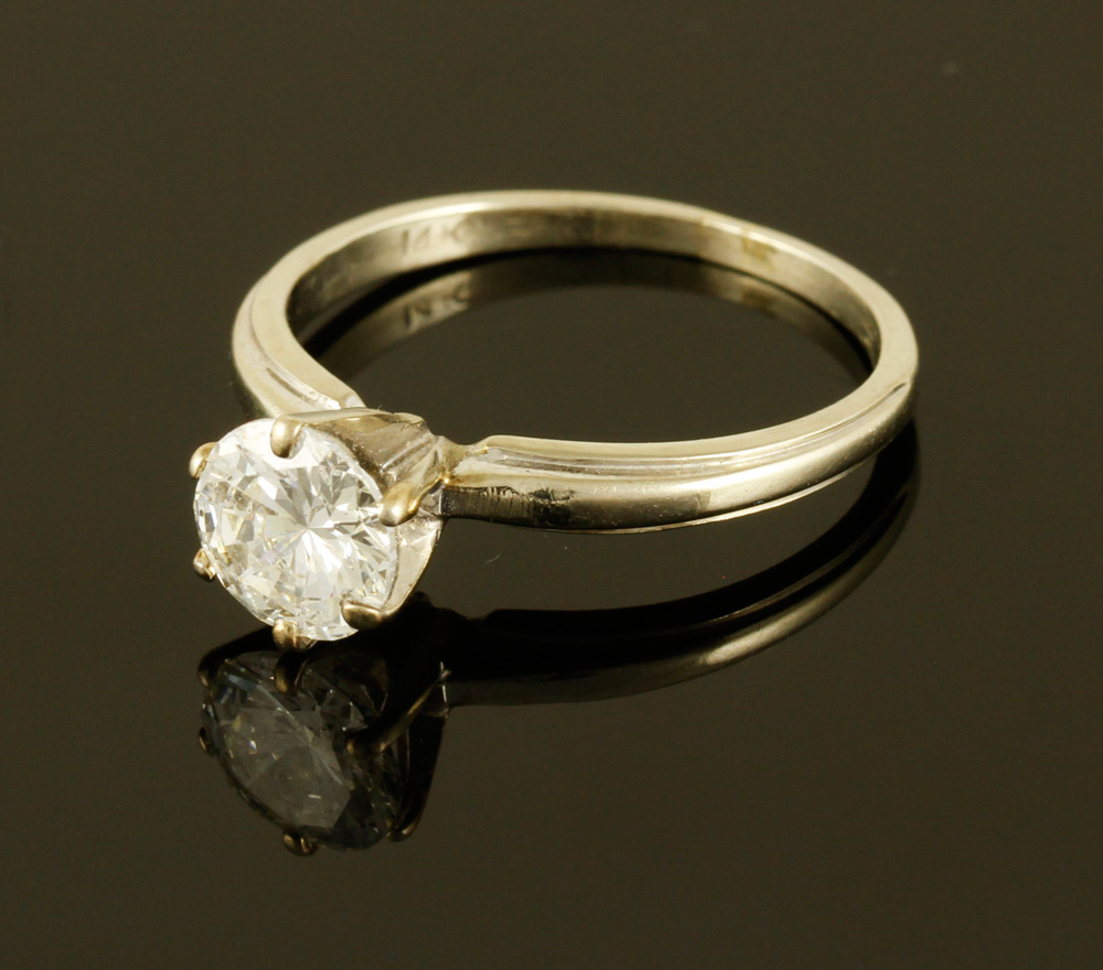 Appraisal: A - K Gold and Diamond Engagement Ring Ladies' K