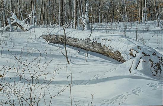 Appraisal: Robert Sarsony American b Winter Woodland Scene Signed Robert Sarsony