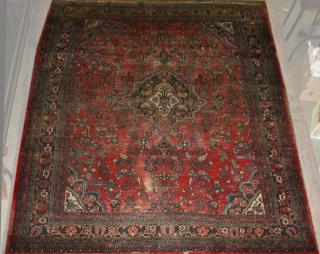 Appraisal: early th c Hamedan main carpet uneven wear areas of