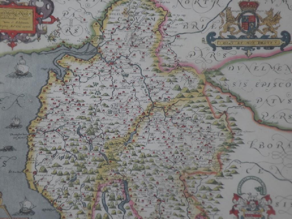 Appraisal: After Christopher Saxton A hand coloured map of Westmoreland bearing