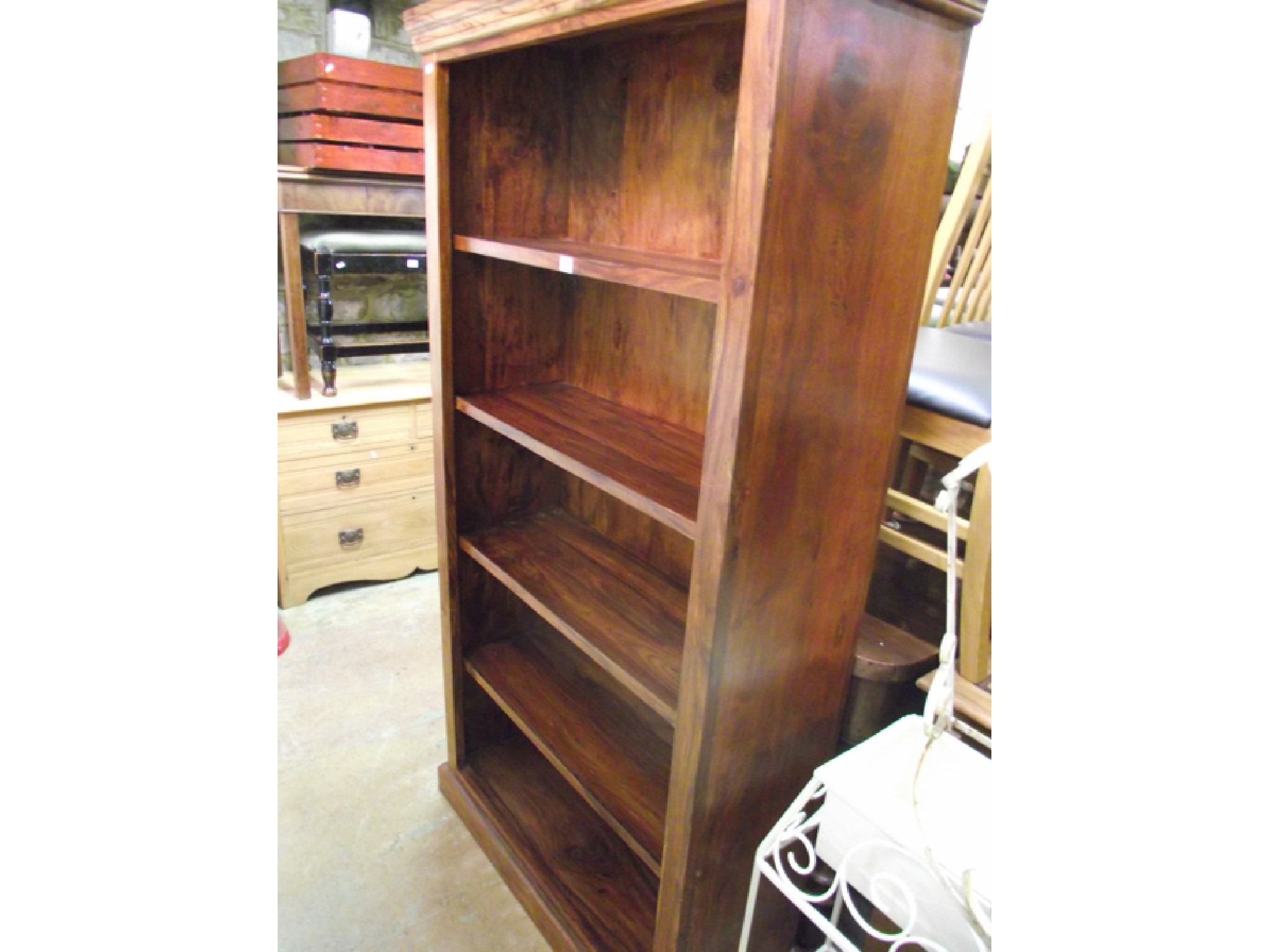 Appraisal: A contemporary hardwood bookcase with open frontage and enclosing four