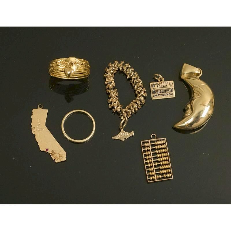 Appraisal: Assorted Gold Jewelry Lot of assorted gold jewelry comprising five