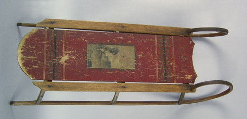 Appraisal: Maine painted sled late th c stamped Paris Mfg Co