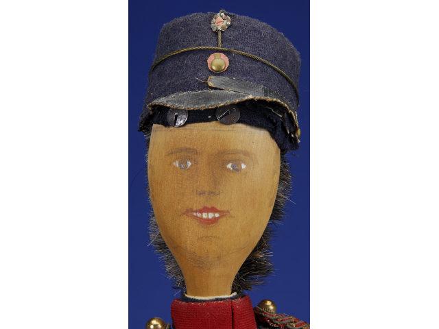 Appraisal: Folk Art Soldier Made from a Brush America ca this