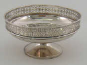 Appraisal: A silver tazza on spread foot and with pierced gallery