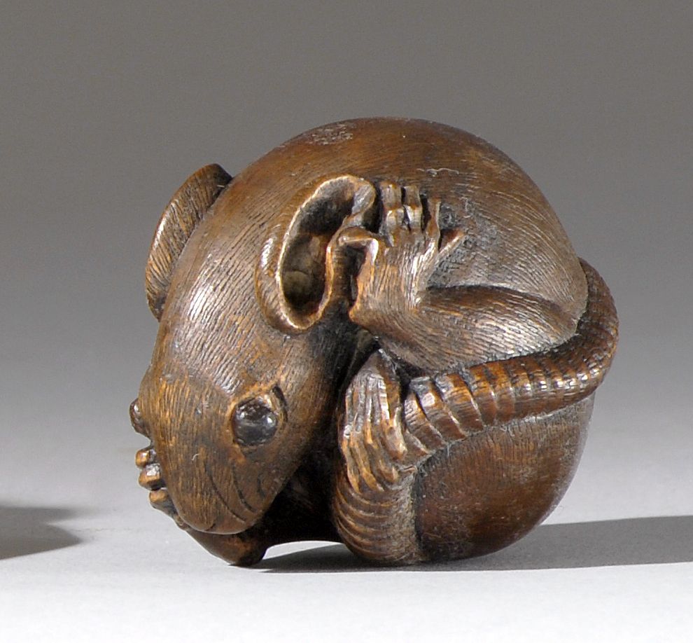 Appraisal: WOOD NETSUKE ContemporaryBy Shinzan Masanao In the form of a