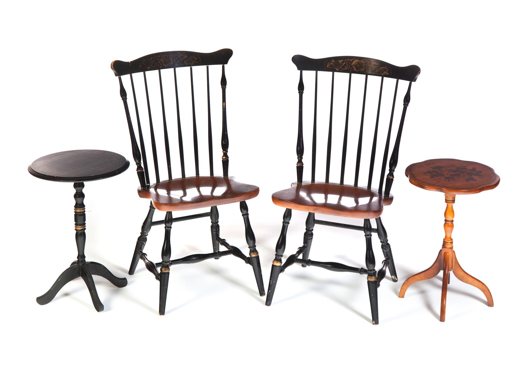 Appraisal: A PAIR OF HITCHCOCK WINDSOR SIDECHAIRS American mid th century