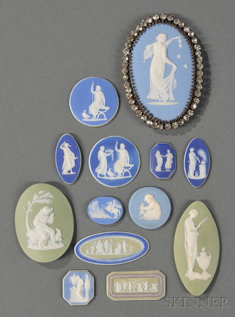 Appraisal: Thirteen Assorted Wedgwood Jasper Medallions England th and th century