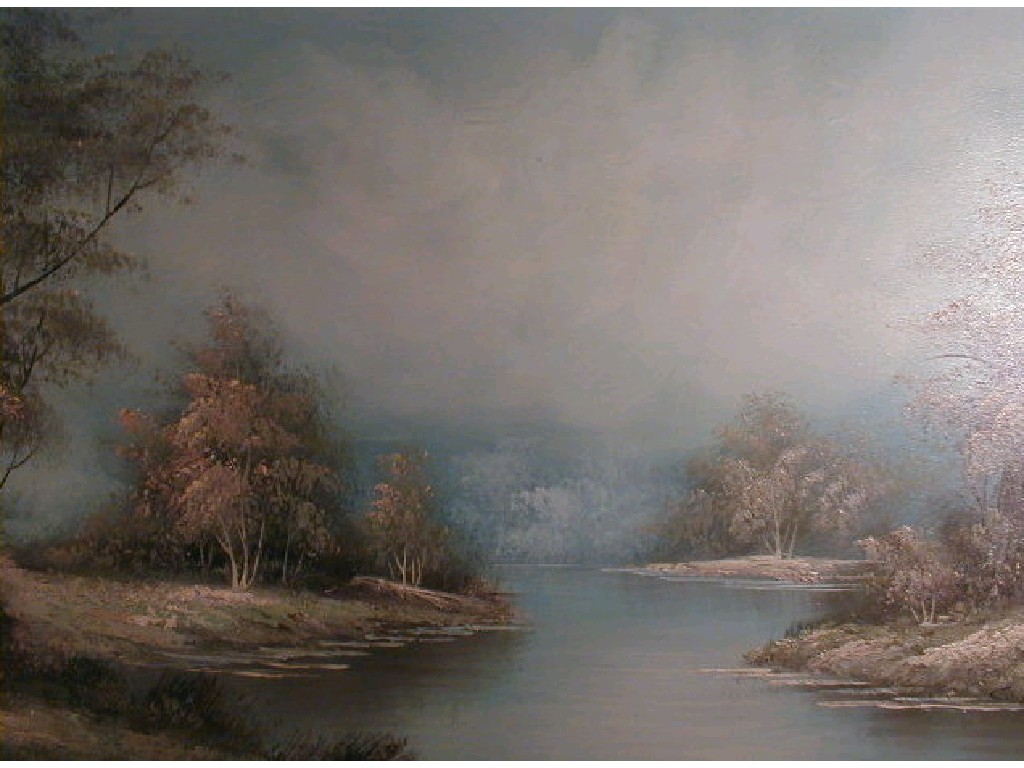 Appraisal: C Hudson thC Landscape oil on canvas in a gilt