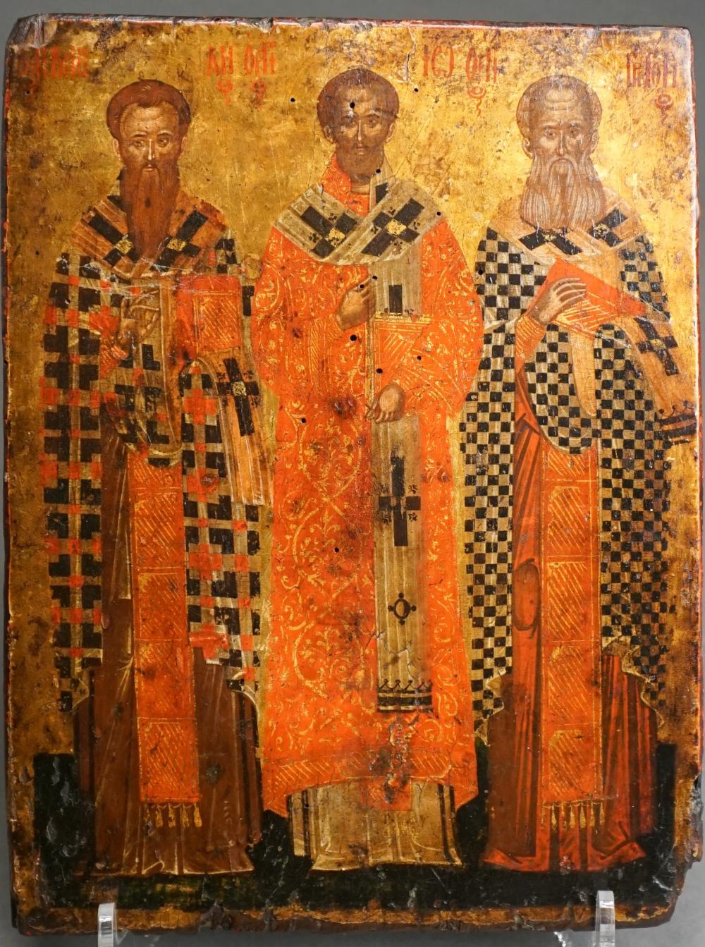 Appraisal: Greek Icon of Three Saints x in x cm