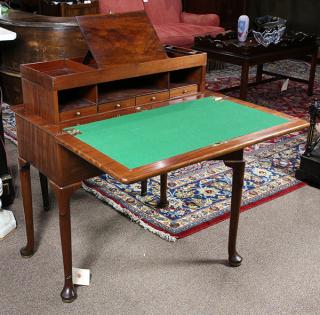 Appraisal: George II mahogany harlequin games table George II mahogany harlequin