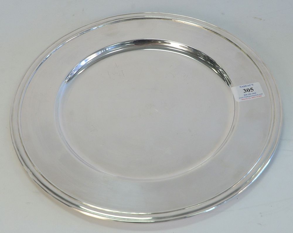 Appraisal: Set of Sixteen Pottery Barn Silver Plated Large Plates new