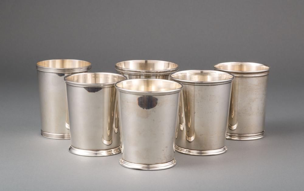 Appraisal: Six American Sterling Silver Julep Cups th c various makers