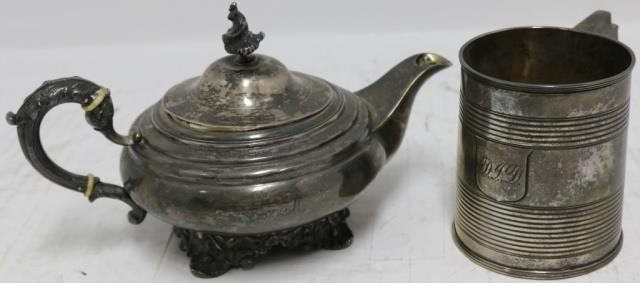 Appraisal: PIECES OF GEORGIAN SILVER TO INCLUDE A HIGHX WIDE TEAPOT