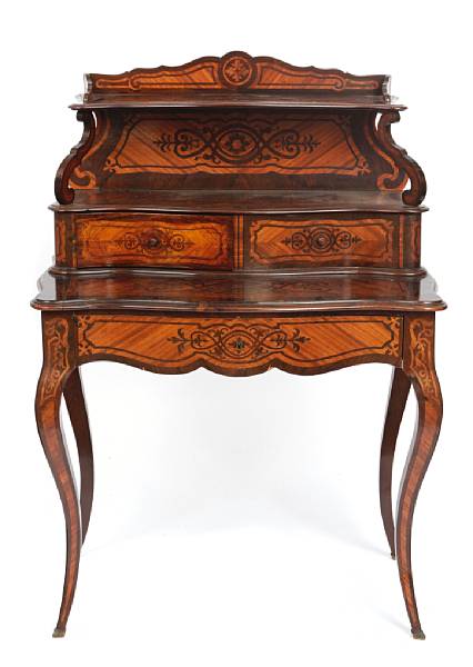 Appraisal: A Rococo inlaid parquetry dressing table losses height in width