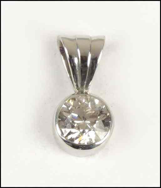 Appraisal: DIAMOND PENDANT Old European cut diamond is Top Light Brown