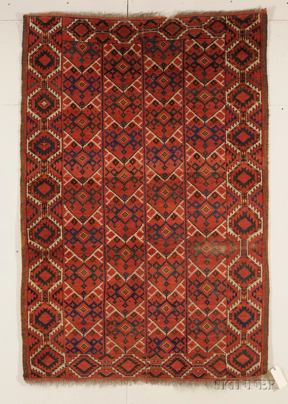 Appraisal: Beshir Rug West Turkestan second half th century cut small