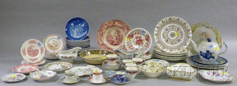 Appraisal: Seventy-three Pieces of Decorated Porcelain and Ceramic Tableware and Items