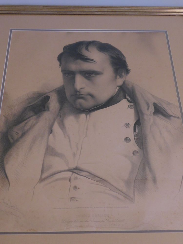 Appraisal: NAPOLEON PRINT AFTER DELAROCHE Antique black and white engraving of