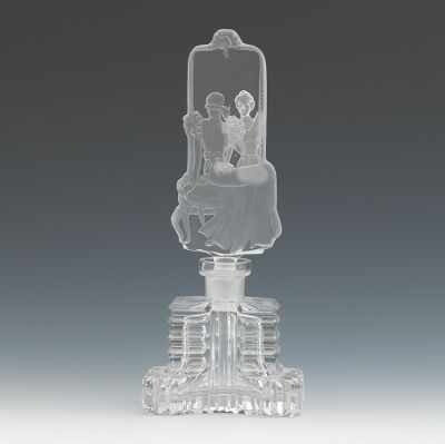 Appraisal: A Czech Republic Glass Perfume Bottle Deco clear glass bottle