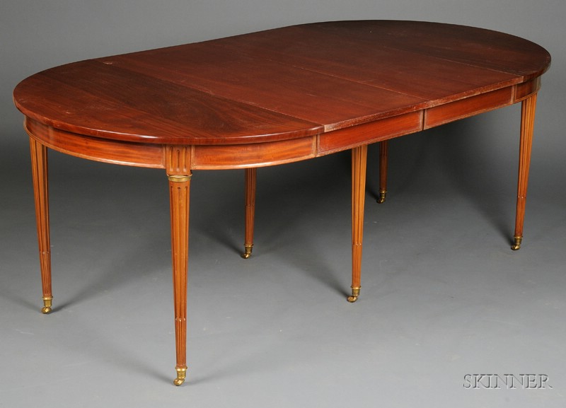 Appraisal: Louis XVI Mahogany and Brass-mounted Extension Dining Table c with