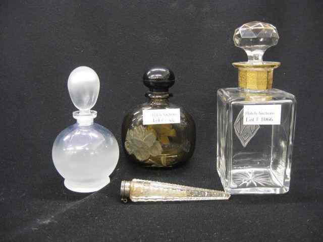 Appraisal: pc Perfume Bottle Lot cut crystal topaz frosted cut and