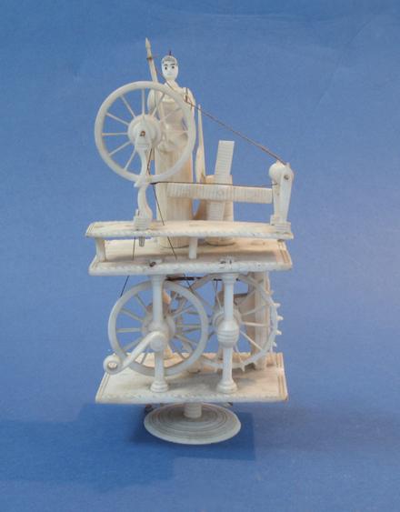 Appraisal: A CARVED BONE PRISONER OF WAR WORK SPINNING JENNY with