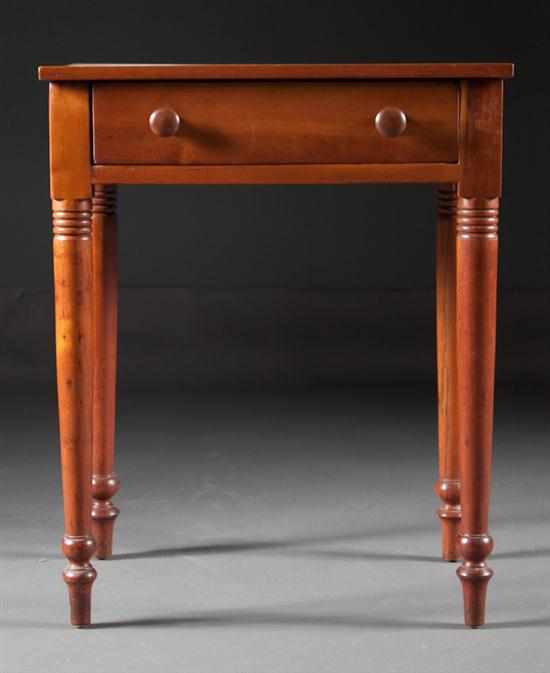 Appraisal: Federal cherrywood one drawer stand Pennsylvania circa turned legs in