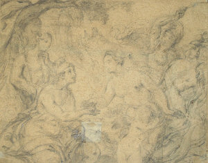 Appraisal: German School th century- The Judgement of Paris graphite on