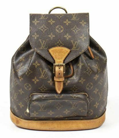 Appraisal: Louis Vuitton Montsouris backpack in monogram coated canvas with brass