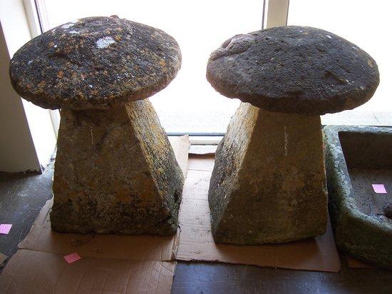 Appraisal: A pair of staddle stones with tops cm high