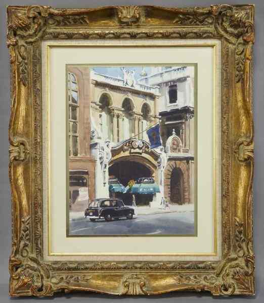 Appraisal: Nancy Boren ''Burlington Arcade'' watercolor on board Image ''H x