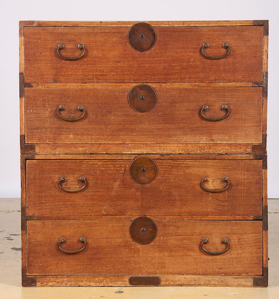 Appraisal: Double Stacking Japanese Tansu Early th C Double Stacking Japanese