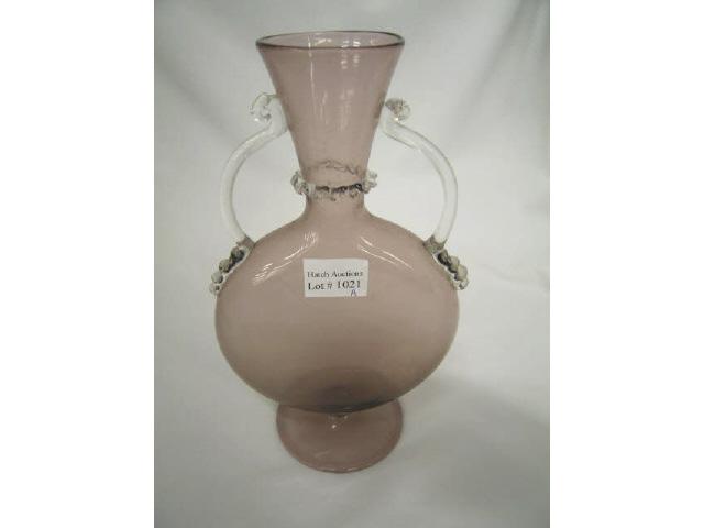 Appraisal: Venetian Art Glass Vase Pilgrim vase style pale amethyst clear