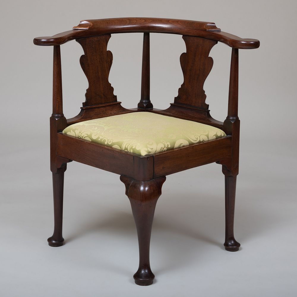 Appraisal: George III Mahogany Corner Chair x x in Sold Stair