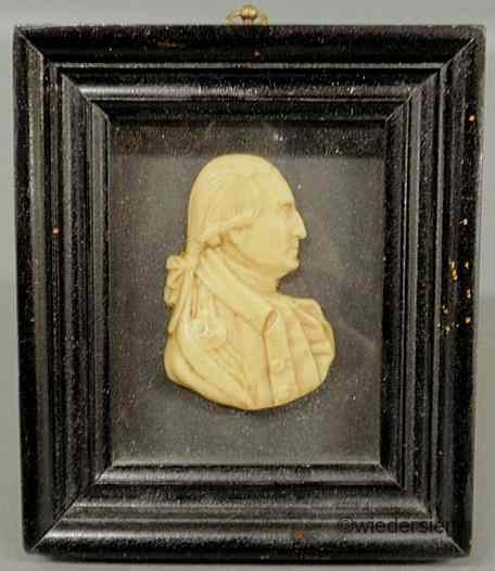 Appraisal: Framed wax side profile of Gen George Washington early th