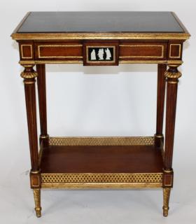 Appraisal: Neo-classical style side table with faux marble top and Roman