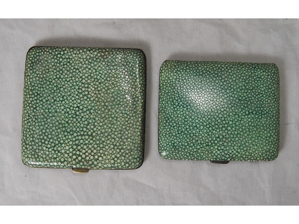 Appraisal: A silver and shagreen cigarette case London to w a