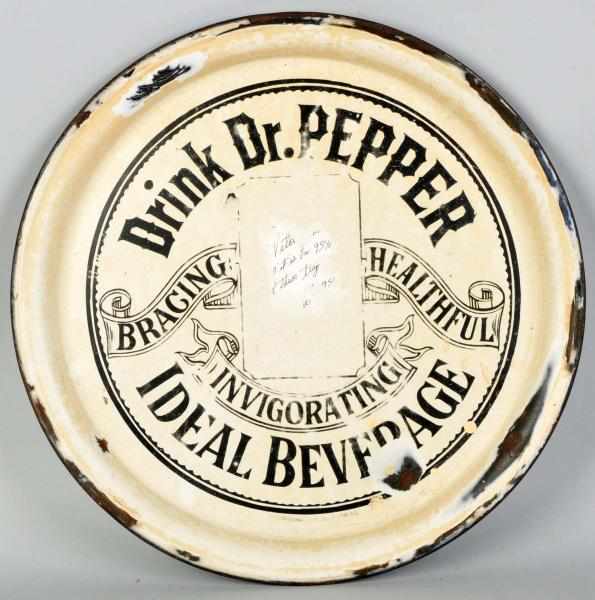 Appraisal: Porcelain Dr Pepper Serving Tray Circa to Heavy porcelain chips